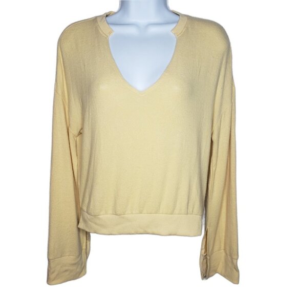 NWT Z Supply The Notch Front Knit Sweater Yellow(1310-11) - Picture 1 of 6